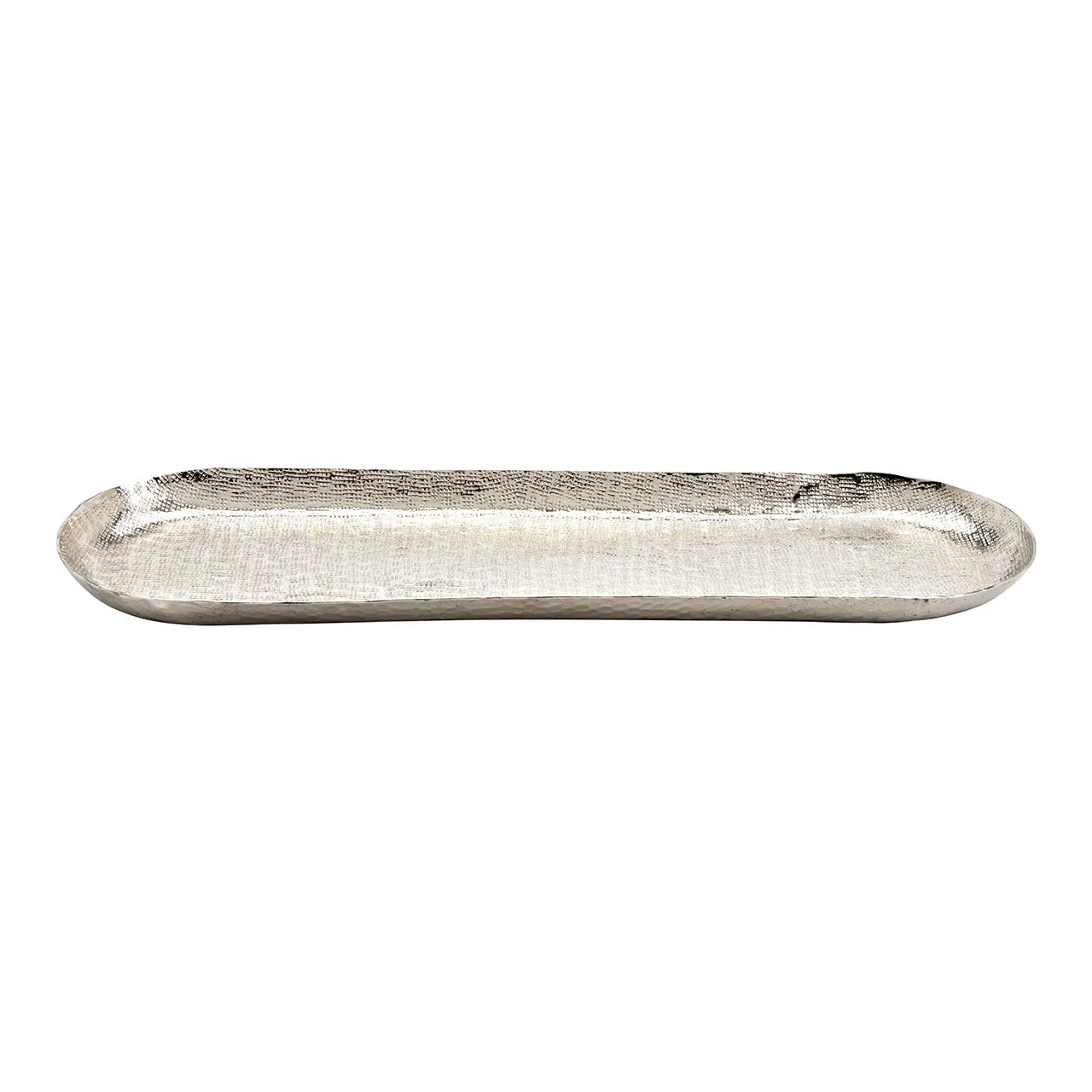 Hopeanvärinen metallinen koristekulho