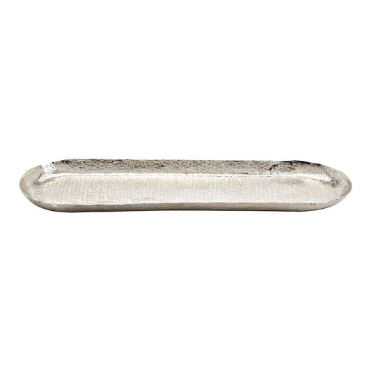 Hopeanvärinen metallinen koristekulho