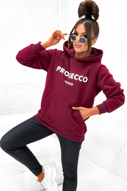 Viinipunainen PROSECCO huppari